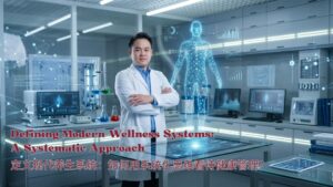 Dr. Lim Kien Seng presenting a holographic system model for systemic wellness resilience and standardized refinement methodology at Miracle Medicine Singapore.